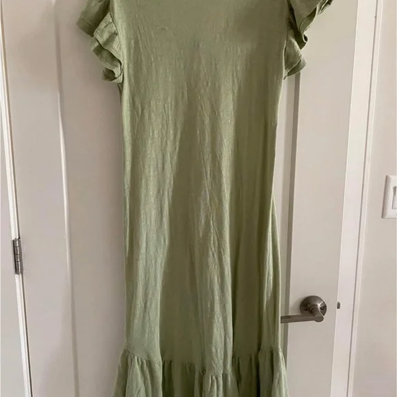 Z Supply Light Green Maxi Dress with Ruffle Details - Picture 2 of 3